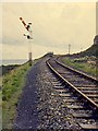 SY7071 : Signal to warn of rockfall on railway line by Richard Green