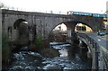 Train on a viaduct, Pontypridd