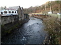 The river side of Valley Tyre Service Ltd, Pontypridd