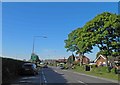 Post box and phone box at Riby crossroads