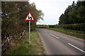 SK6172 : Traffic warning sign near Carburton by Graham Hogg