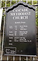 Cascade Methodist Church information board, Penpedairheol