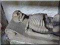SK4023 : Breedon-on-the-Hill: skeleton in the church by Chris Downer