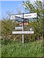 TM3886 : Roadsign on Ringsfield Road by Geographer