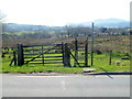 Wooden steps instead of a stile alongside the B4418, Penygroes