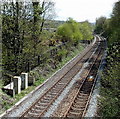 Rhymney Line railway SSE from Angel Lane bridge, Gilfach