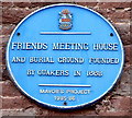 Blue plaque on the Friends Meeting House Ross-on-Wye