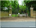 Entrance gates on west side of Pine wood Road