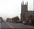 New Cumnock parish church from Castle