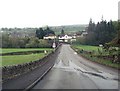 B6318 approaching river bridge at Gilsland