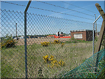 TM5392 : Security fence opposite North Quay, Lake Lothing by Evelyn Simak