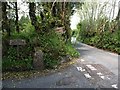 Junction with lane to Vogwell Cottage