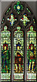 TL6408 : St Michael & All Angels, Roxwell - Stained glass window by John Salmon