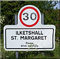 TM3485 : Ilketshall St.Margaret sign by Geographer