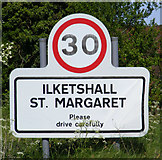 TM3485 : Ilketshall St.Margaret sign by Geographer