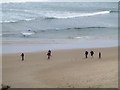 D0143 : Walkers on the beach, Whitepark Bay by Kenneth  Allen
