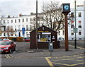 Clock and Central Taxis shack, Cheltenham