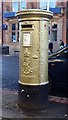 TA0727 : Gold Post Box outside Post Office on Hessle Road, Hull by Kit Slater