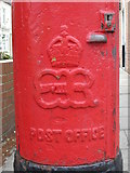 NZ4919 : Edward VIII postbox, Borough Road / Myrtle Street, TS1 - royal cipher by Mike Quinn