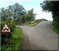 Humpback bridge sign and humpback bridge, Goytre 