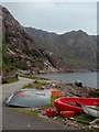 NG7959 : View beyond the top of the jetty in Diabaig by Andrew Hill