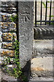 Benchmark on gatepost of Old Hall Farm