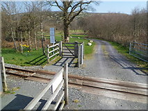 SH5258 : Level crossing at the southern edge of Waunfawr railway station  by Jaggery
