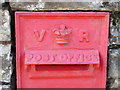 Victorian postbox, Holmsfoot, Nenthead - aperture and royal cipher