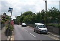 A leaning bus stop opposite St Joseph