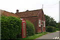 Gayton le Marsh: phone box and old Wesleyan Chapel