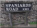 TQ2687 : Street sign, Spaniards Road NW3 by Robin Sones