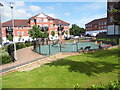 Flats and gardens on Lime Street, Aldershot