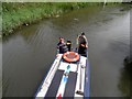 Narrow boat entering White Mills Lock, River Nene