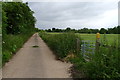 Track to Wootton Wawen sewage treatment works