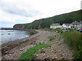 Looking south along the beach at Cowdrait