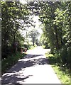 Approaching crossroads near Ffos Helig