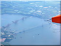 NT1279 : The Forth Bridges from above Rosyth by M J Richardson