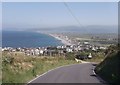 Overlooking Borth from top of steep hill