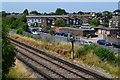 View across railway line from footbridge at Lesnes