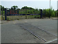 Railway tracks crossing Castle Road