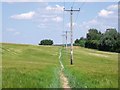 Footpath and telegraph poles across a field