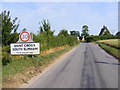 TM2984 : St Cross South Elmham sign by Geographer