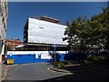 Exeter City Library wrapped for reconstruction