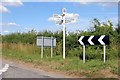 Signpost by the road junction