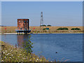 TQ0473 : Water tower, Staines reservoir by Alan Hunt