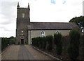 The tower and main entrance to Saintfield Parish Church