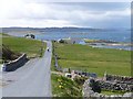 The road to Whalsay Kirk