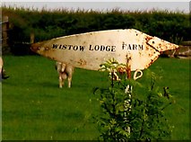 SP6495 : Wistow Lodge Farm sign by Andrew Tatlow