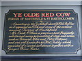 Historic sign, Ye Olde Red Cow, East Passage EC1