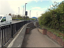 SU9576 : Path to an underpass beneath a major road junction in Windsor by Jaggery